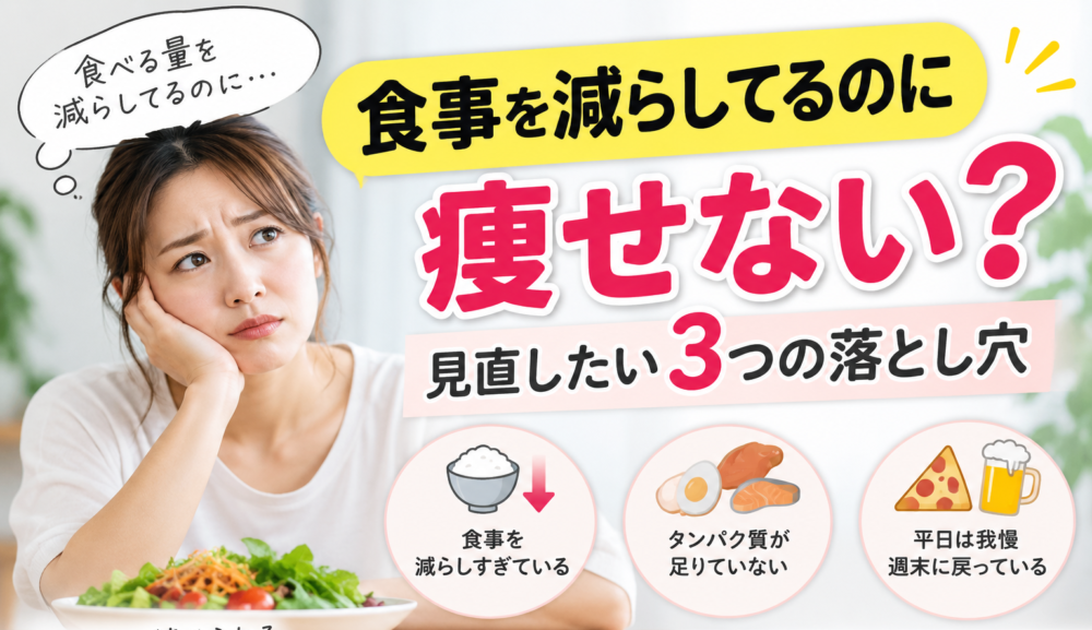 【食事を減らしてるのに痩せない？】ダイエットで見直したい3つの落とし穴｜明石・魚住のGSGYMが解説