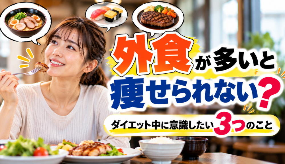 【外食が多いと痩せられない？】ダイエット中に意識したい3つのこと｜明石・魚住GSGYM