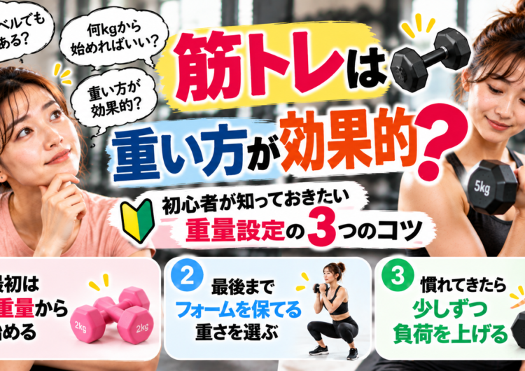 【筋トレは重い方が効果的？】初心者が知っておきたい重量設定の3つのコツ｜明石・魚住GSGYM