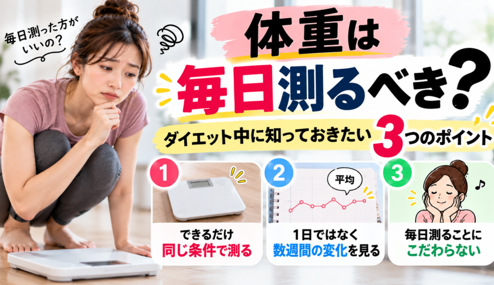 【体重は毎日測るべき？】ダイエット中に知っておきたい3つのポイント｜明石・魚住GSGYM