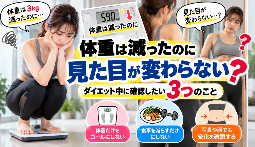 【体重は減ったのに見た目が変わらない？】ダイエット中に確認したい3つのこと｜明石・魚住GSGYM